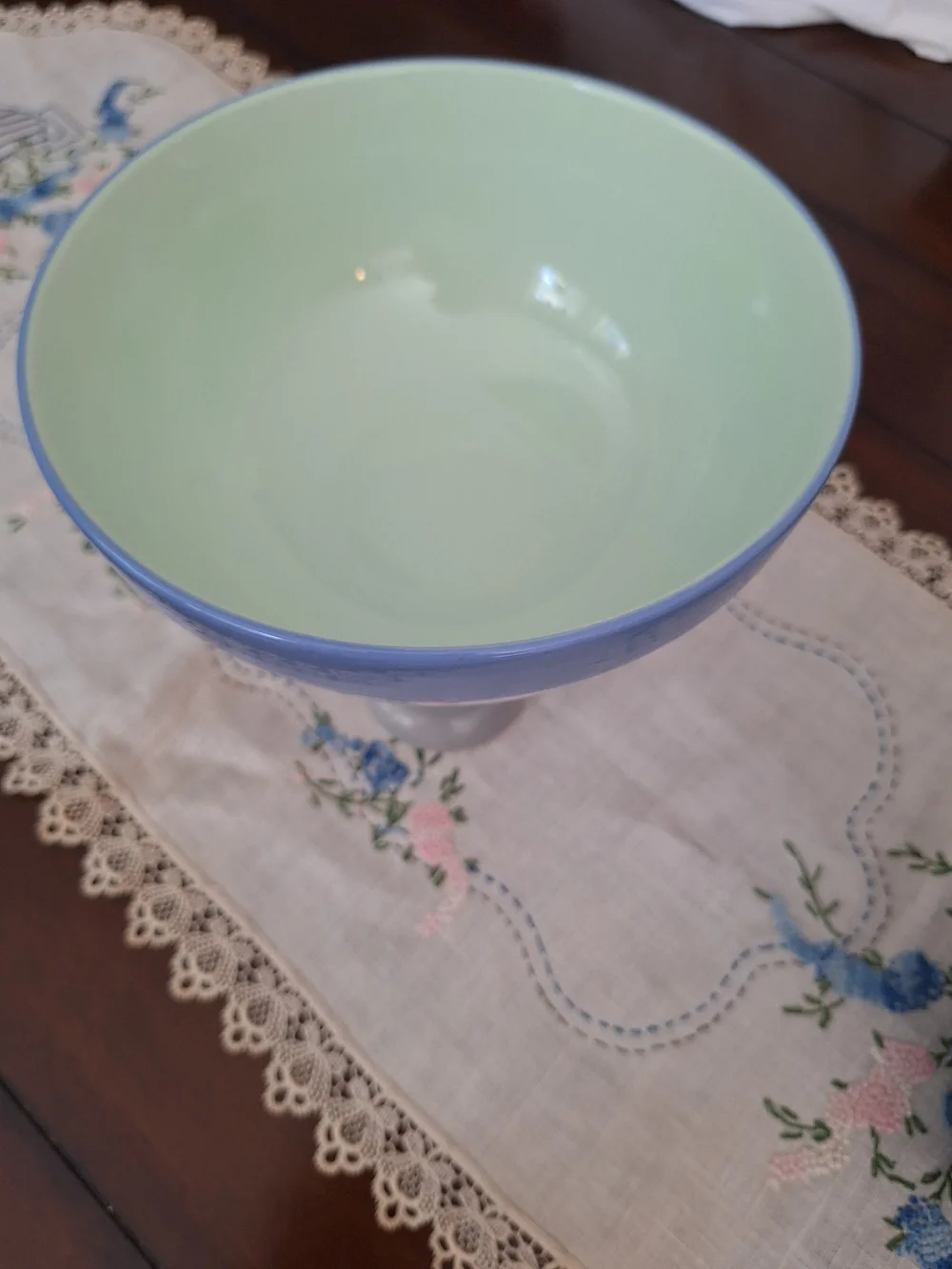 Pfaltzgraff White Ceramic Bowl with Yellow Rim